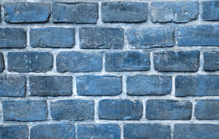 Brick wall texture. Natural pattern stone blue background. 2020 year trend colorの写真素材