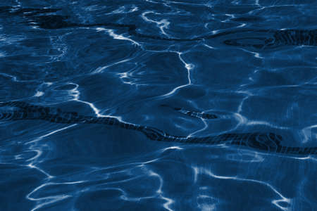 Abstract clean pool water surface background. Classic blue 2020 color trendの写真素材