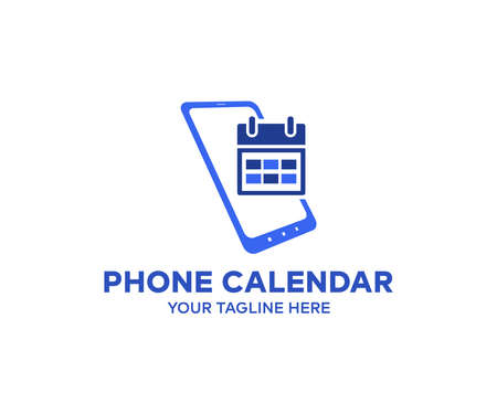 Phone calendar, date,  design. Time management, app notification on phone, appointment schedule vector design and illustration.のイラスト素材