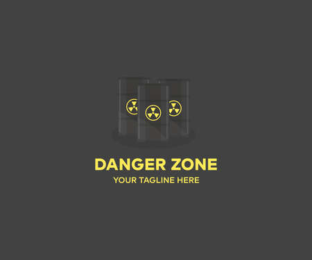 Danger zone logo design. Oil danger. Yellow and black sign symbol. Warning. The crisis of the oil industry. Economic downturn vector design and illustration.のイラスト素材