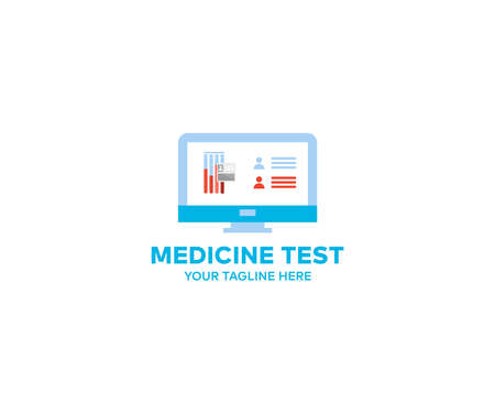 Blood test tubes logo design. Medical, pharmaceutical and scientific research and development concept vector design and illustration.のイラスト素材