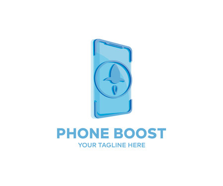 App launch. Startup vector concept logo design. Fast Phone vector design and illustration.のイラスト素材