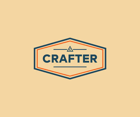 Logotype workshop, handmade craft insignia logo design. Craft vector design and illustration.のイラスト素材