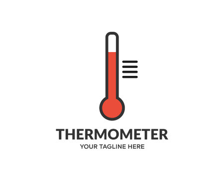 Thermometer logo design. Growing temperature scale. Thermometer scales. Different temperatures...