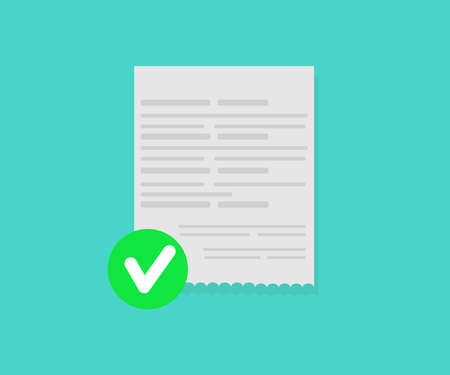 Success approved payment check, mark notification logo design. Valid verified notice checkmark on successful paid online, bank payment check or money voucher completed, money.のイラスト素材
