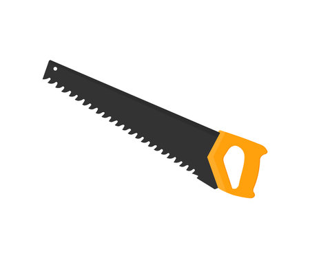 Hacksaw, Hand saw Repair tool logo design. Industry and construction vector design and illustration.のイラスト素材