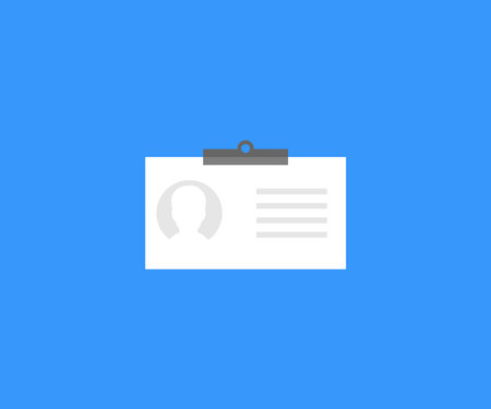 ID card, employee badge, driver's license logo design. Identification card, editable stroke vector design and illustration.のイラスト素材