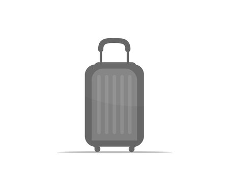 Luggage bag, Suitcases,  minimal style, Vacation concept logo design. Vacation, tourism and luggage symbol vector design and illustration.のイラスト素材