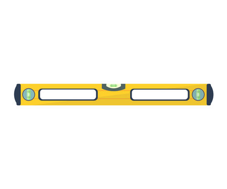 Spirit level, level and measure, bubble level tool logo design. Building tool for floor, wall, ceiling or other surfaces level precision. , vector design and illustration.のイラスト素材