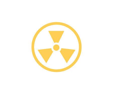 Danger yellow vector signs. Radiation sign, Biohazard sign, Toxic sign logo design. Symbol of radioactive threat alert vector design and illustration.のイラスト素材