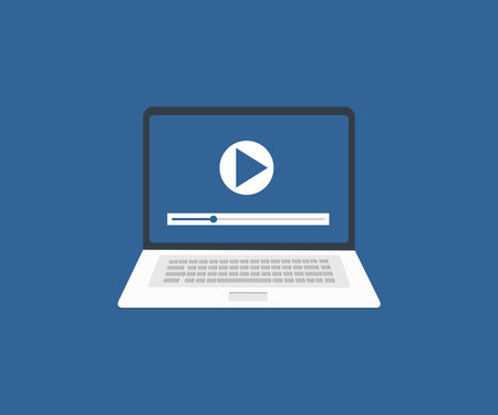 Online tutoring concept. E-books, internet courses process. Staff education, consulting college logo design. Video conferencing platform for online education vector design and illuのイラスト素材