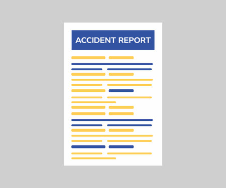 Accident Report, Process after car accident and traffic concept logo design. Insurance policy, Process after car accident and traffic concept vector design and illustration.のイラスト素材
