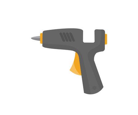 Electric hot glue gun logo design. Gun black plastic for art craft vector design and illustration.のイラスト素材