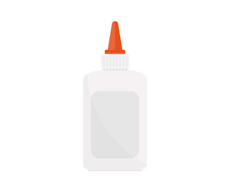 Plastic glue bottle logo design. Stationery concept,  pva glue bottle vector design and illustration.のイラスト素材