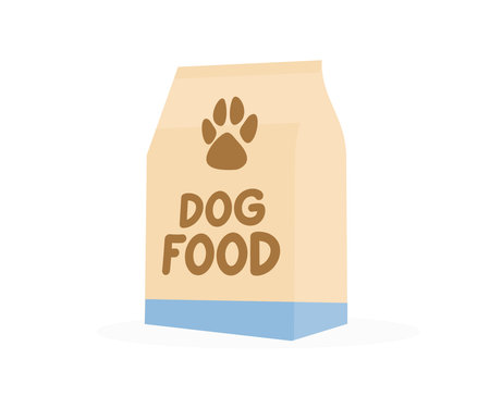 Food for dogs package logo design. Healthy nutrition for pets, Tasty pet food, Dry pet food vector design and illustration.のイラスト素材