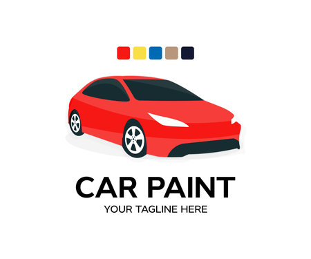 Automotive car paint logo design. Auto Car Painting vector design and illustration.のイラスト素材