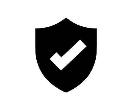 Web Security system abstract technology logo design. Shield check mark. Network tech, digital, protecting business and financial data with virtual network connection vector designのイラスト素材
