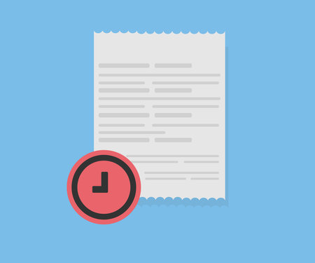 Payment Due, Budget planning concept, Accountant is calculate tax logo design. Calendar, calculator, credit card statement and check, Past due vector design and illustration.のイラスト素材