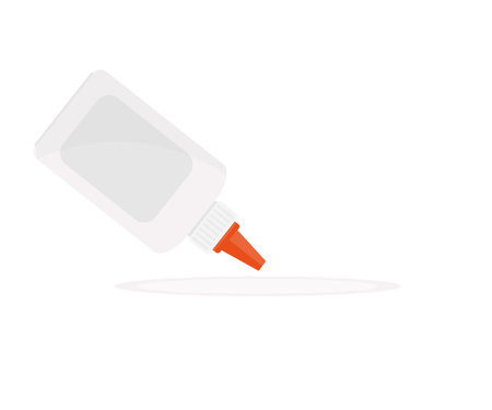 Glue, glue dripping logo design. Bottle of glue. Hot glue gun and handicraft materials vector design and illustration.のイラスト素材