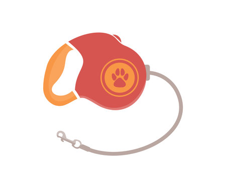 Pet dog lead, dog leash logo design. Carbine clip, open and closed in flat style. Dog accessories, Pets and animals concept vector design and illustration.のイラスト素材