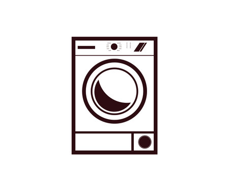 Washing machine vector icon clothes laundry logo design. Household washing machine. Clothes washer, laundry icon, home appliances vector design and illustration.のイラスト素材