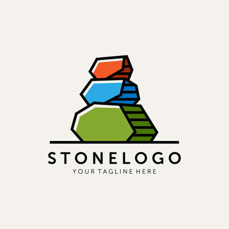 stone minimalist logo template vector illustration designのイラスト素材