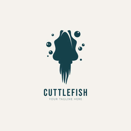 cuttlefish logo template vector illustration design. simple silhouette logo conceptのイラスト素材