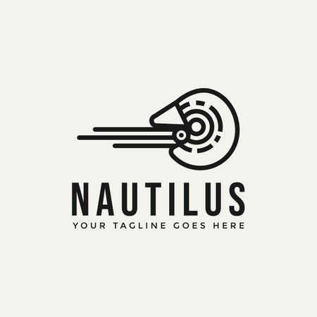 seashell nautilus minimalist line art logo template vector illustration design. simple modern Nautilus shell logo for business, organization or websiteのイラスト素材