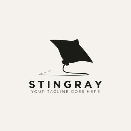 stingray silhouette logo vector illustration designのイラスト素材