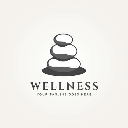 wellness stone logo vector illustration design. spa, health, and beauty logo conceptのイラスト素材