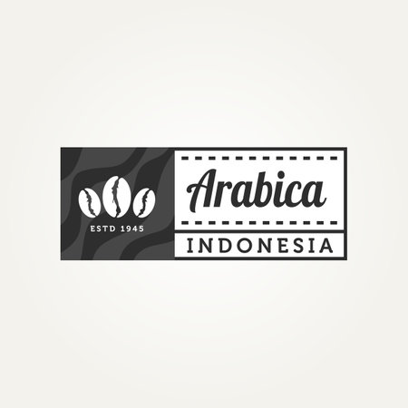 arabica indonesian coffee badge vintage logo template vector illustration design. retro classic bar, restaurant, cafe emblem logo conceptのイラスト素材