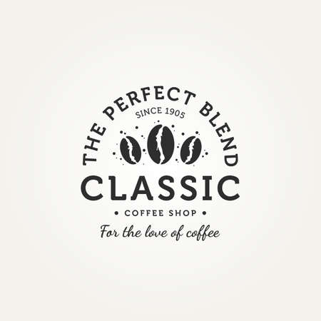 classic coffee shop badge vintage logo template vector illustration design. retro classic bar, restaurant, cafe emblem logo conceptのイラスト素材