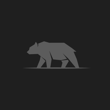 grizzly bears silhouette simple logo icon template vector illustration design. isolated animal silhouette wildlife natural logo conceptのイラスト素材