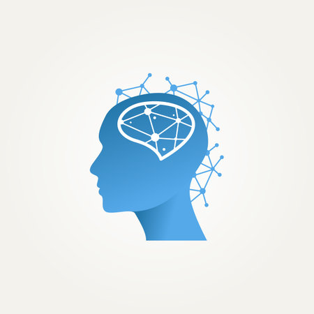 human brain technology icon logo template vector illustration designのイラスト素材