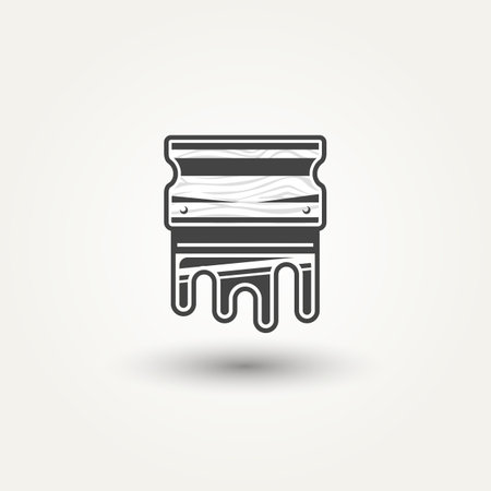 isolated vintage classic squeegee screen printing icon logo template vector illustration designのイラスト素材