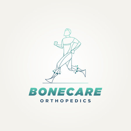 minimalist bone care orthopedic line art icon logo template vector illustration design. simple modern orthopedic clinics, physical therapists and rehabilitation centers logo conceptのイラスト素材