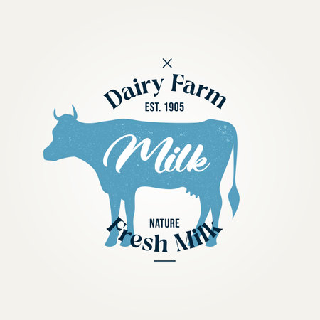 vintage dairy farm fresh milk icon logo template vector illustration designのイラスト素材