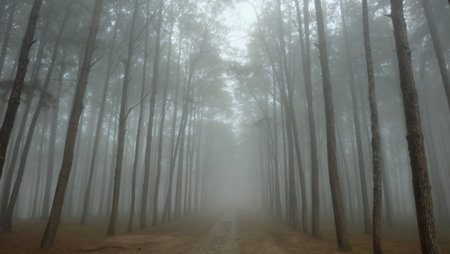 Wild tree in the fogの素材