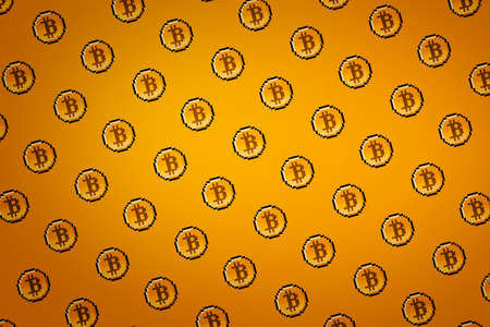 Pixel bitcoin backgroundの写真素材