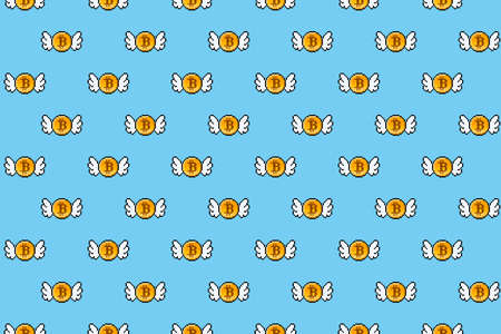 Pixel bitcoin backgroundの写真素材