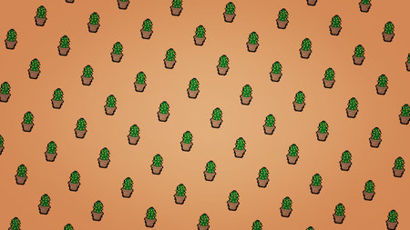 Brown pixel mini cactus background