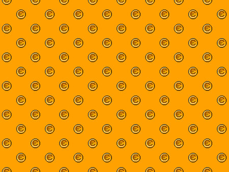 Pixel dollar coin with on yellow background - seamless pattern