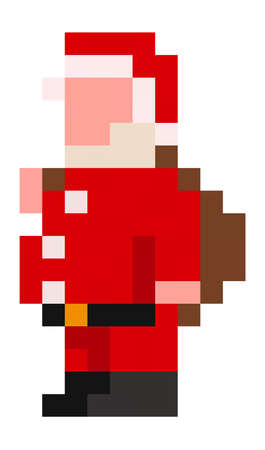 Pixel Santa Claus - Isolated, vectorのイラスト素材