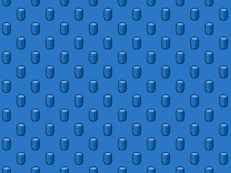 Pixel blue barrel background - seamless patternの写真素材