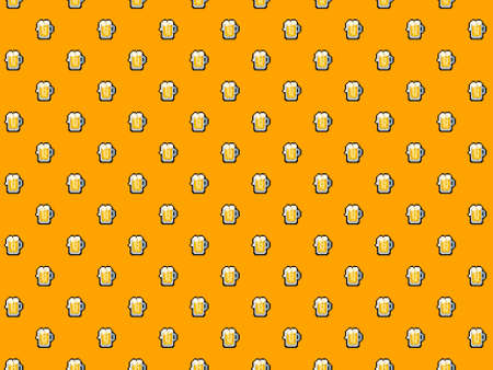 Pixel pint of beer background - seamless patternの写真素材