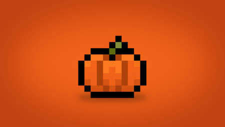 Pixel pumpkin background - high res 4K wallpaperの写真素材