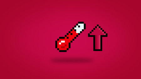 Pixel thermometer showing increasing temperatures - high res wallpaper