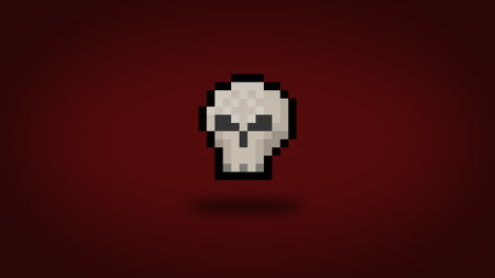 Pixel evil halloween skull wallpaper - high res background
