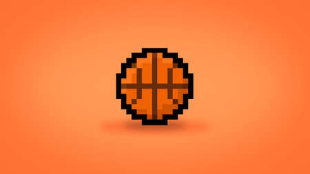 Pixel 8 bit gaming basketball background - high res 4k wallpaperの写真素材