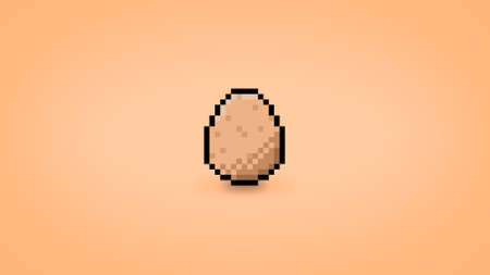 Pixel plain brown 8 bit egg background - high res 4k wallpaperの写真素材
